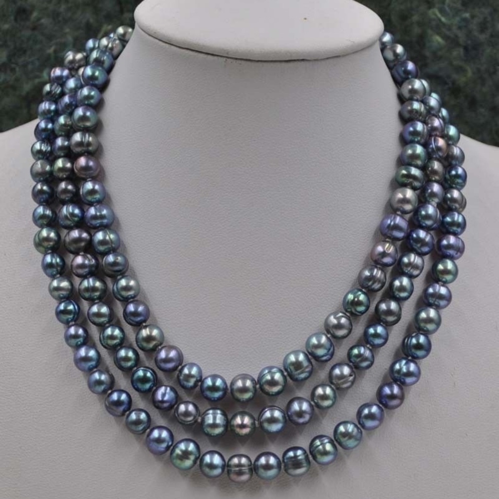 100% REAL45" LONG PEACOCK FRESH WATER PEARLS